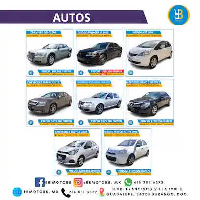 RB MOTORS — Tienda de vehículos de segunda mano y de ocasión en Durango